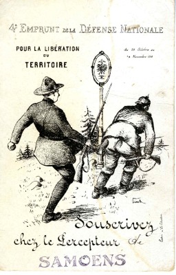 Carte postale pour la libération du territoire - 1918