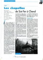 Article de journal sur les chapelles de Sixt Fer-à-Cheval -1998