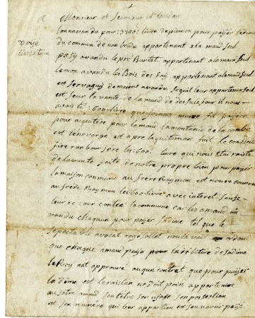 Compte rendu du sindic au sujet des impôts et des bois