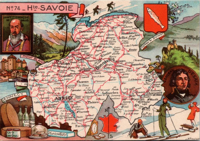 Carte géographique de la Haute Savoie et son histoire