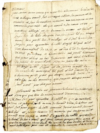 Demande faite à Mr l'intendant, signé MOCCAND ex sindic