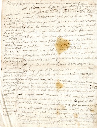 Compte rendu du sindic ou courrier à Mr le sindic - 1817