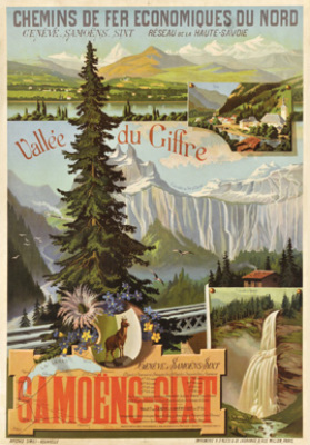 Affiche sur la vallée du Giffre - Samoëns/ Sixt datant de 1892