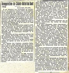 Inauguration du Chalet-hotel du Buet (Grenairon) - 1910