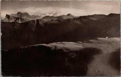 Carte postale du plateau des Saix, le Tenneverge et le Mont Blanc