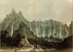 Le Fer-à-Cheval et ses cascades d’après une gravure du XIXe siècle