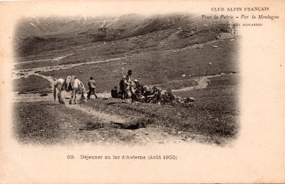 Déjeuner au Lac d’Anterne avec le cheval - août 1905
