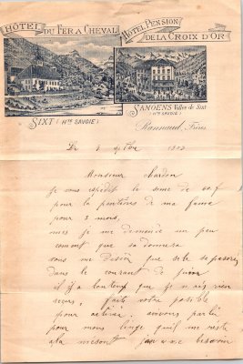 Lettre d’Emile RANNAUD - 1903