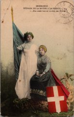 Carte postale "Réunion de la Savoie à la France"