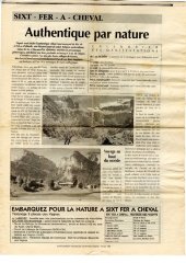 Article de journal sur Sixt-Fer-à-Cheval