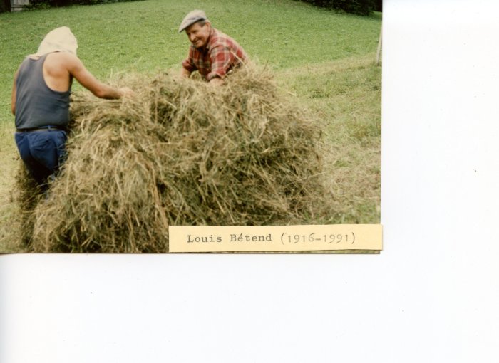 Louis BETEND faisant les foins