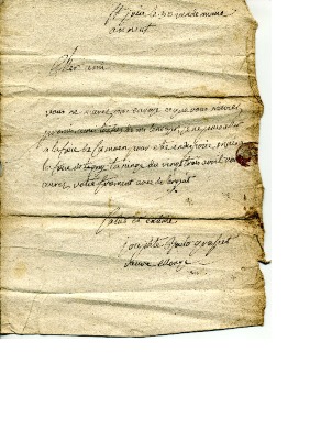 Lettre de Josephte Baud-Gresset veuve Monge 