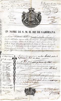 Passeport et laissez-passer de André RICHARD en 1832