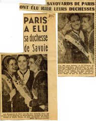 Article de journal de 1956 "Paris a élu sa duchesse de Savoie"