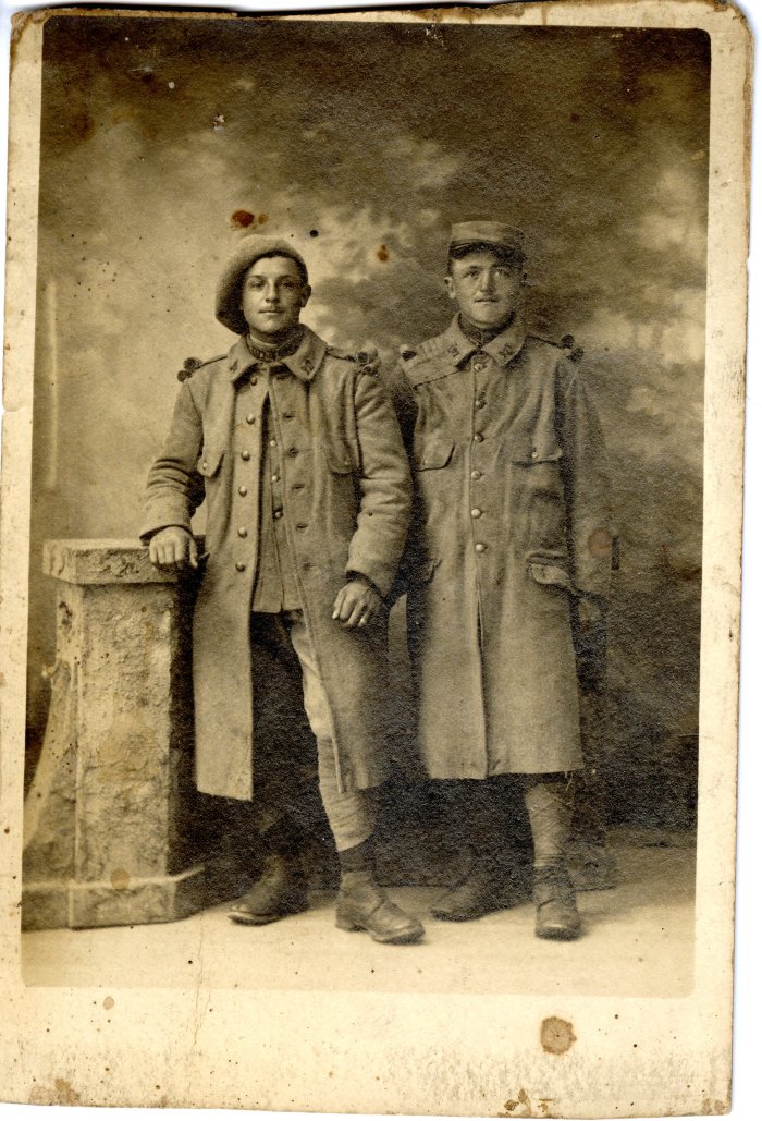 Photo des militaires BARBIER et Germain JOATHON durant la Première Guerre Mondiale