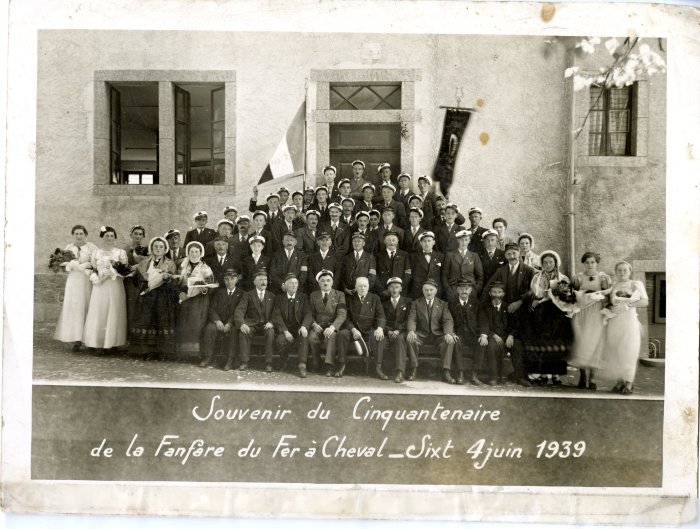 Souvenir du Cinquantenaire de la Fanfare du Fer-à-Cheval à Sixt le 4 juin 1939